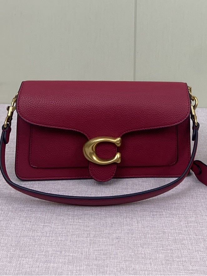 Coach Pebbled Crossbody In Deep Berry With Gold Hardware